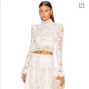 Zimmermann Wavelength Fringed Bodice Top, Size 0, Perfect Condition